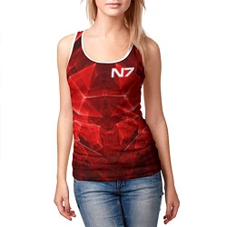 Майка-безрукавка женская Mass Effect: Red Armor N7, цвет: 3D-белый — фото 2