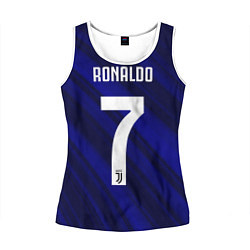 Майка-безрукавка женская Ronaldo 7: Blue Sport, цвет: 3D-белый