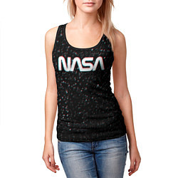 Майка-безрукавка женская NASA: Space Glitch, цвет: 3D-черный — фото 2