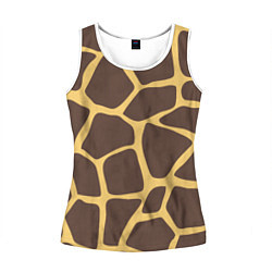 Майка-безрукавка женская Окрас жирафа, цвет: 3D-белый