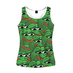 Майка-безрукавка женская Pepe The Frog, цвет: 3D-белый