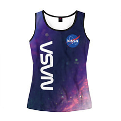Майка-безрукавка женская NASA НАСА, цвет: 3D-черный