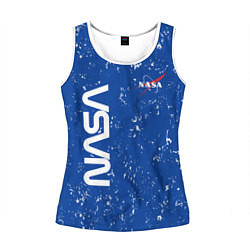 Майка-безрукавка женская NASA НАСА, цвет: 3D-белый