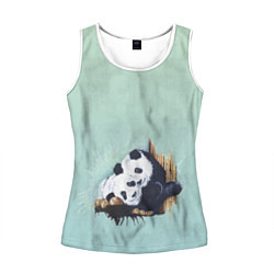 Майка-безрукавка женская Акварельные панды, цвет: 3D-белый