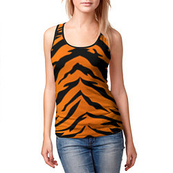 Майка-безрукавка женская Шкура тигра, цвет: 3D-черный — фото 2