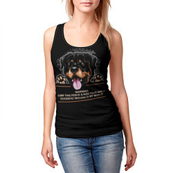 Майка-безрукавка женская Собака Ротвейлер, цвет: 3D-черный — фото 2