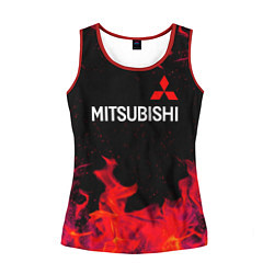 Майка-безрукавка женская Mitsubishi пламя огня, цвет: 3D-красный