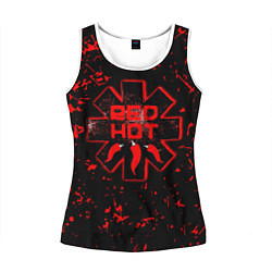 Майка-безрукавка женская Red Hot Chili Peppers, лого, цвет: 3D-белый