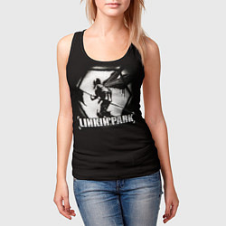Майка-безрукавка женская Linkin Park рисунок баллончиком, цвет: 3D-черный — фото 2