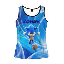 Майка-безрукавка женская Sonic абстракция, цвет: 3D-черный