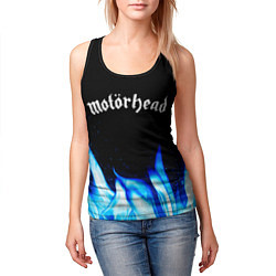 Майка-безрукавка женская Motorhead blue fire, цвет: 3D-черный — фото 2
