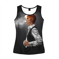 Майка-безрукавка женская David Bowie - Thin White Duke, цвет: 3D-черный