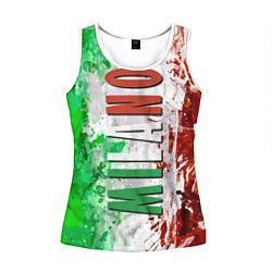 Майка-безрукавка женская Флаг Италии - кляксы, цвет: 3D-белый