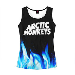 Майка-безрукавка женская Arctic Monkeys blue fire, цвет: 3D-черный