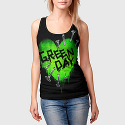 Майка-безрукавка женская Green day heart nails, цвет: 3D-черный — фото 2