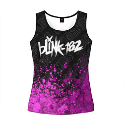 Майка-безрукавка женская Blink 182 rock legends: символ сверху, цвет: 3D-черный