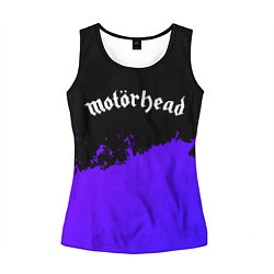 Майка-безрукавка женская Motorhead purple grunge, цвет: 3D-черный