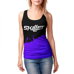 Майка-безрукавка женская Skillet purple grunge, цвет: 3D-черный — фото 2