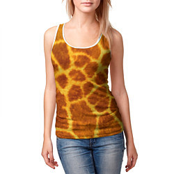 Майка-безрукавка женская Шкура жирафа - текстура, цвет: 3D-белый — фото 2
