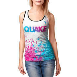 Майка-безрукавка женская Quake neon gradient style посередине, цвет: 3D-черный — фото 2