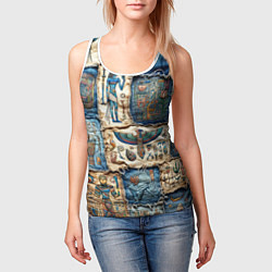 Майка-безрукавка женская Пэчворк из Египетских мотивов, цвет: 3D-белый — фото 2