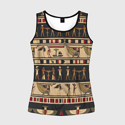 Майка-безрукавка женская Этнический орнамент Египет, цвет: 3D-черный