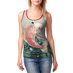 Майка-безрукавка женская Рыба, цвет: 3D-красный — фото 2