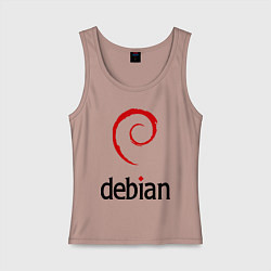 Майка женская хлопок Debian, цвет: пыльно-розовый