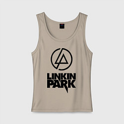 Майка женская хлопок Linkin Park, цвет: миндальный