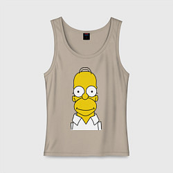 Майка женская хлопок Homer Face, цвет: миндальный