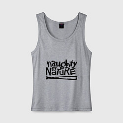 Майка женская хлопок Naughty by nature, цвет: меланж