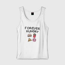 Майка женская хлопок Forever Hungry, цвет: белый