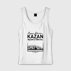 Майка женская хлопок Kazan: Republic of Tatarstan, цвет: белый
