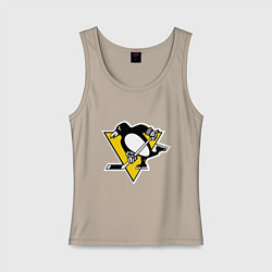 Майка женская хлопок Pittsburgh Penguins, цвет: миндальный