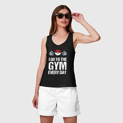 Майка женская хлопок Gym Everyday, цвет: черный — фото 2