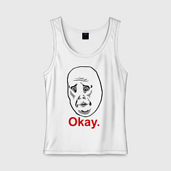 Майка женская хлопок Okay (Окей), цвет: белый