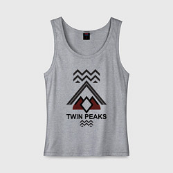 Майка женская хлопок Twin Peaks House, цвет: меланж