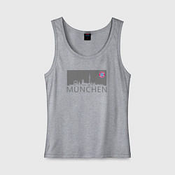 Майка женская хлопок Bayern Munchen - Munchen City grey 2022, цвет: меланж