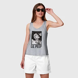 Майка женская хлопок Lil Peep: Black Style, цвет: меланж — фото 2