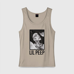 Майка женская хлопок Lil Peep: Black Style, цвет: миндальный