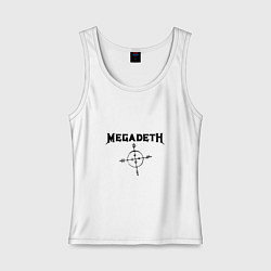 Майка женская хлопок Megadeth Compass, цвет: белый