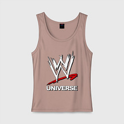 Майка женская хлопок WWE universe, цвет: пыльно-розовый