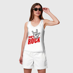 Майка женская хлопок 100% Rock, цвет: белый — фото 2