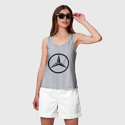 Майка женская хлопок Mercedes-Benz logo, цвет: меланж — фото 2
