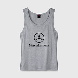 Майка женская хлопок Logo Mercedes-Benz, цвет: меланж