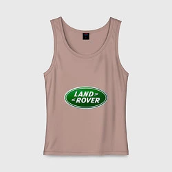 Майка женская хлопок Logo Land Rover, цвет: пыльно-розовый