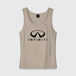 Майка женская хлопок Infiniti logo, цвет: миндальный