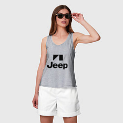 Майка женская хлопок Jeep logo, цвет: меланж — фото 2