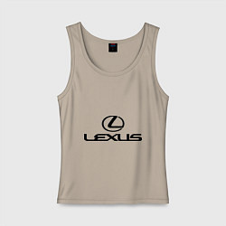 Майка женская хлопок Lexus logo, цвет: миндальный