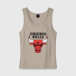 Майка женская хлопок Chicago Bulls, цвет: миндальный